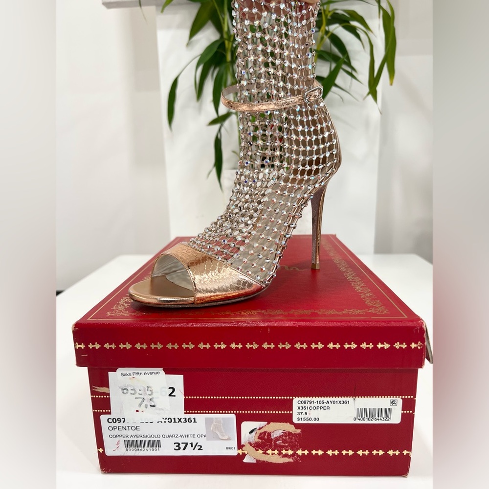 Rene Caovilla Mesh And Metallic Net Boots Galaxia… - image 4